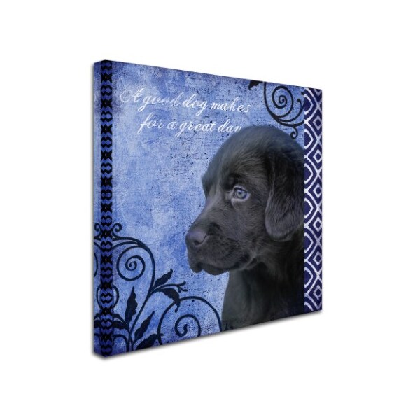 Jai Johnson 'Blue Pup Pattern' Canvas Art,35x35